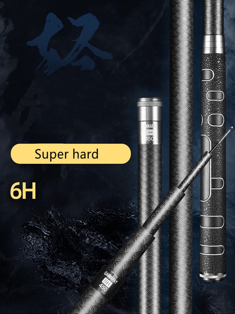 High Carbon Fiber Freshwater Super Hard Fishing Rod Stream3.6m5.4m7.2m Telescopic Hand Pole For Carp