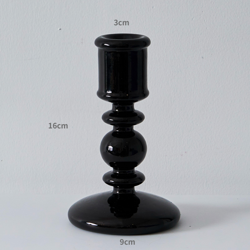 Black Candle Holder Home Decor Candlesticks Living Room Modern Decoration Glass Vase Bookshelf Decor Candle Stick Holder: Red