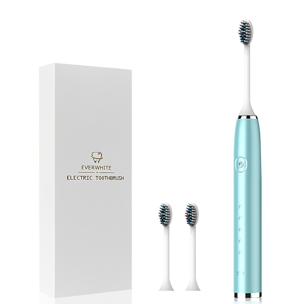 ZS-cepillo de dientes eléctrico sónico para adultos, dispositivo IPX7 recargable por USB, lavable, 5 modos, cuidado de las encías, con 8 cabezales de repuesto: A4O101-1