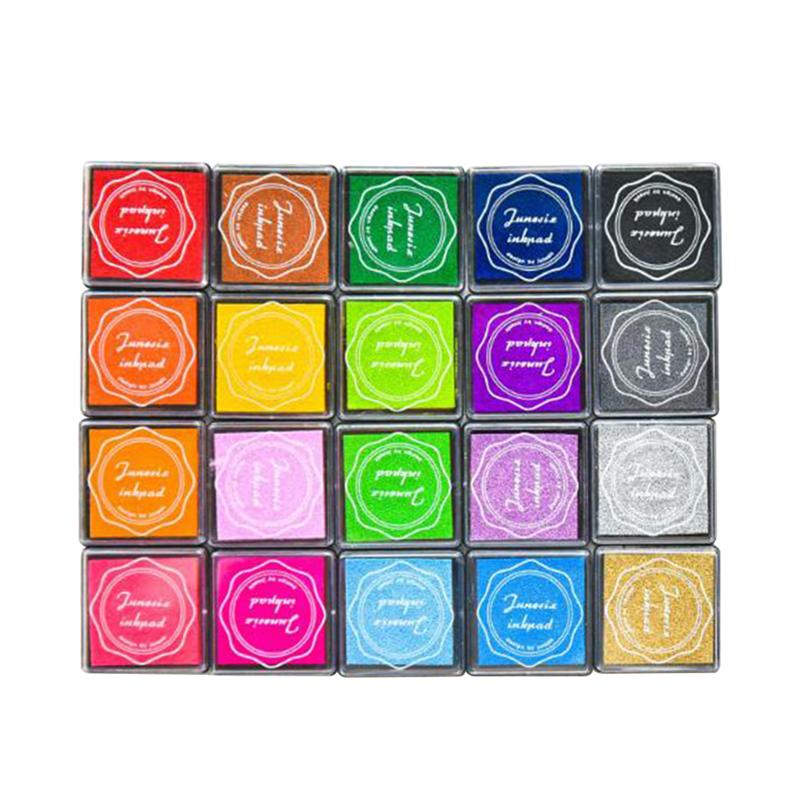 1Set 20 Color Finger Ink Pad DIY Non-Toxic Ink Pads Craft Stamp Pad for Card-making Wood Rubber Stamps Scrapbooking Paper Fabric