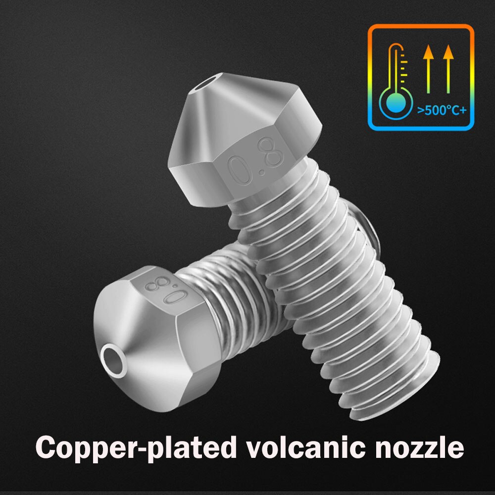 Twotrees t -v6 verkupferte düse, langlebig, antihaftbeschichtet, hohe leistung, für 3d drucker,  m6 gewinde für  e3d v6 dragon hotends: 0.4mm / Vulkanische düse