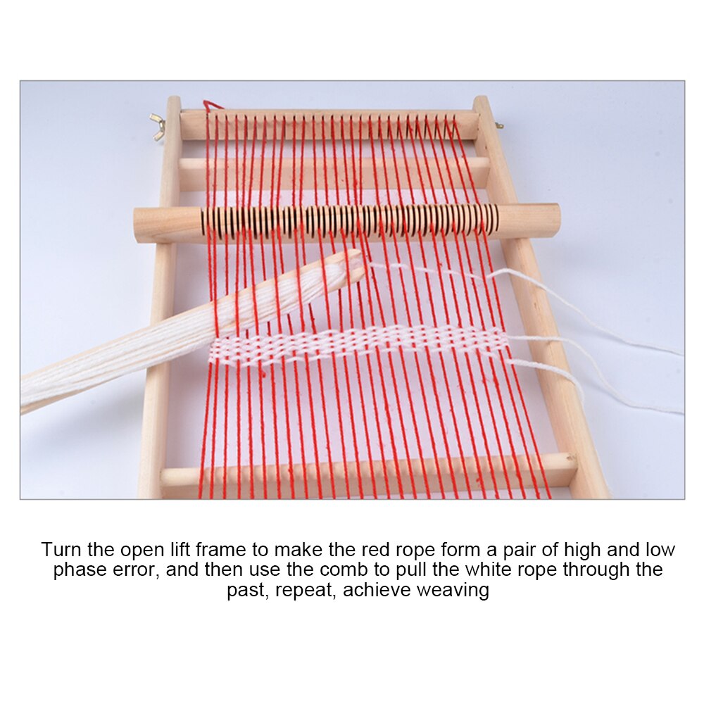 Kids Multi-Craft Wooden Weaving Loom Wooden Weaving Loom Large Frame 9.85x 15.75x 1.3inches To Handcraft