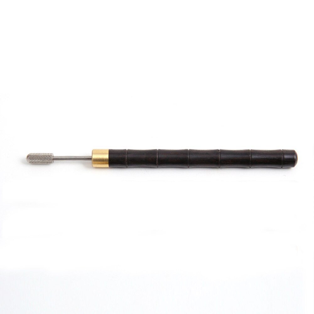 Pluma de aceite con borde de cuero, aplicador de pluma de tinte de borde rápido, herramientas de cuero, herramienta de tinte de borde artesanal: Ebony Silver Head