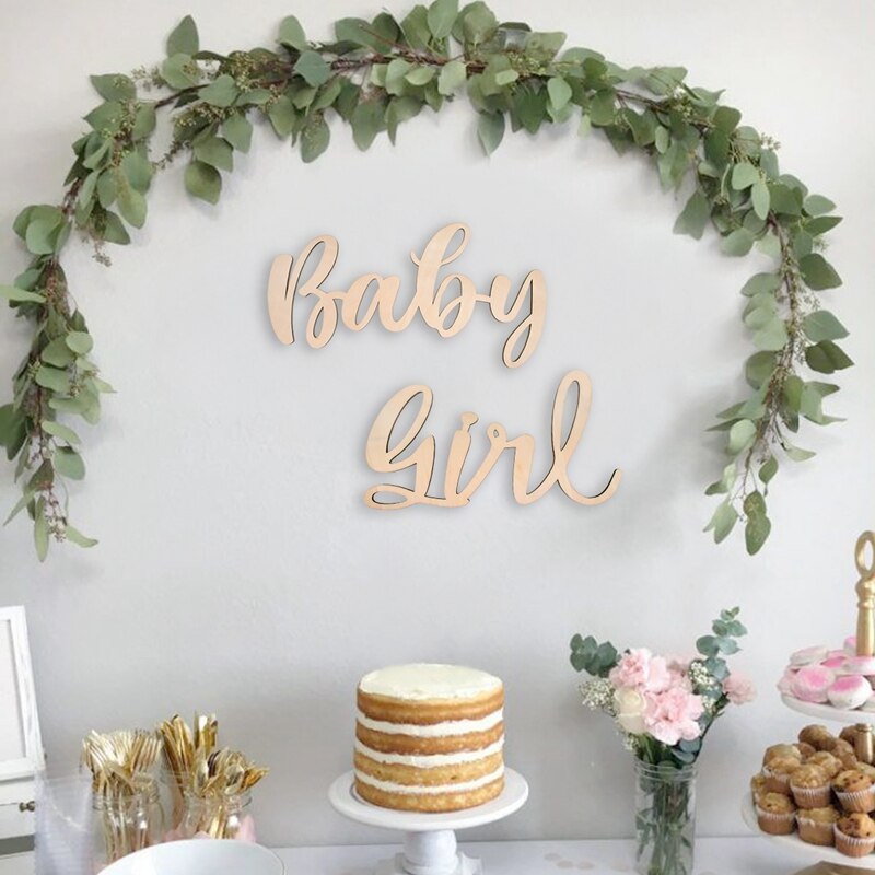 Wallsticker oh baby it& #39 ;sa dreng pige baby shower dekoration 1st fødselsdagsfest indretning børn babyshower køn afslører dekoration