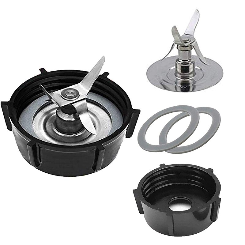 Replacement Parts for Os-Terizer Blenders By 4961 Blender 4-Point Blade with 4902 Bottom Cap and Rubber Gasket