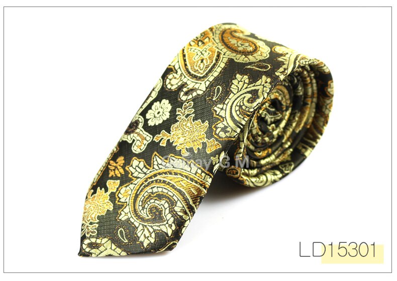 Modne męskie krawaty wąskie krawaty 6cm klasyczny wzór paisley krawat dla mężczyzn formalne formalne na wesele garnitur krawat żakardowe tkane krawaty: LD15301
