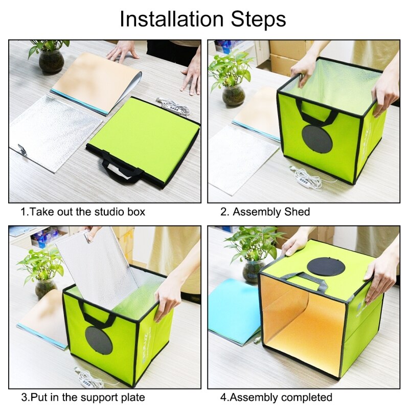 Puluz 30*30*30cm lightbox opvouwbare studiobox lightbox fotografie led lightbox studio opnametent kit met 6 kleuren achtergronden