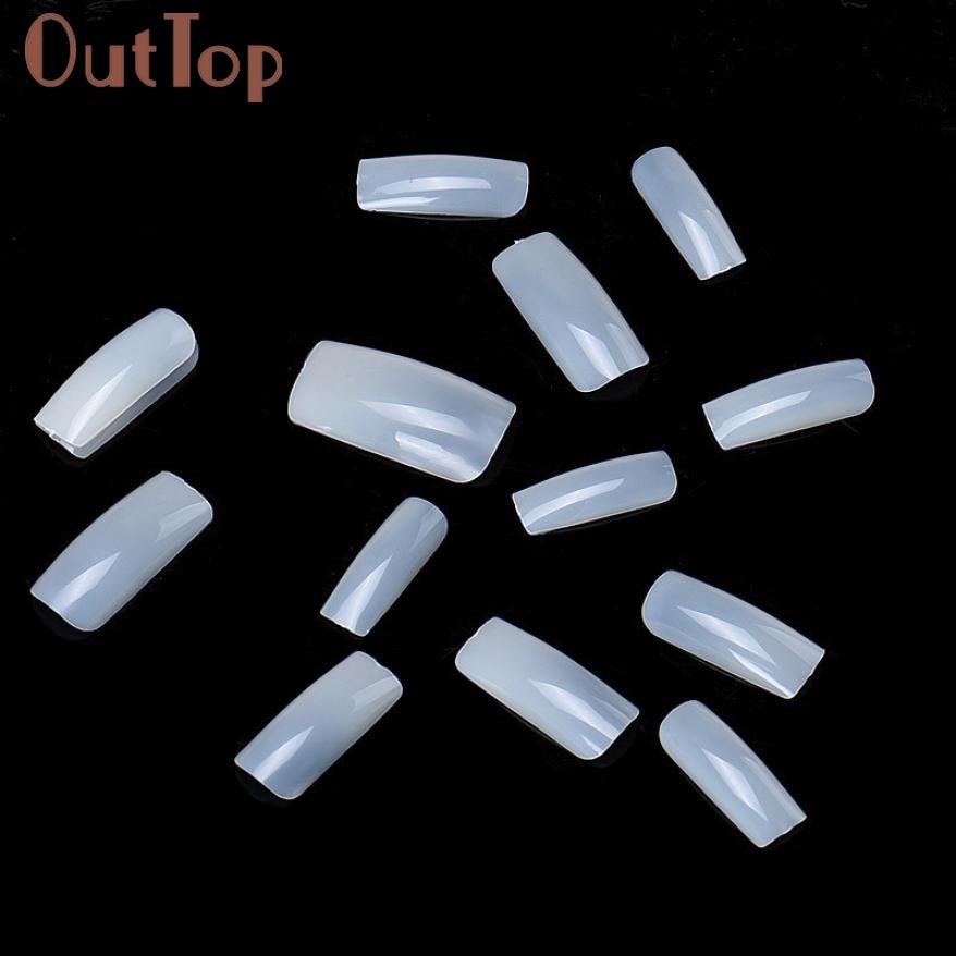 100 Stks Acryl Valse Valse Nail Art Vingernagel Volledige Nail Tips Clear Natuurlijke Kleur 10 maten 3feb7