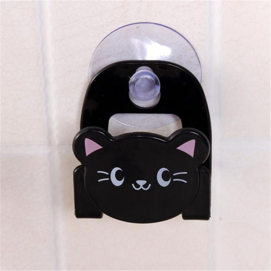 Cartoon Dish Cloth Sponge Holder With Suction Cup Kitchen Multifunctional Storage Organizer Rack Dinning Kitchen Rack Organizer: Black