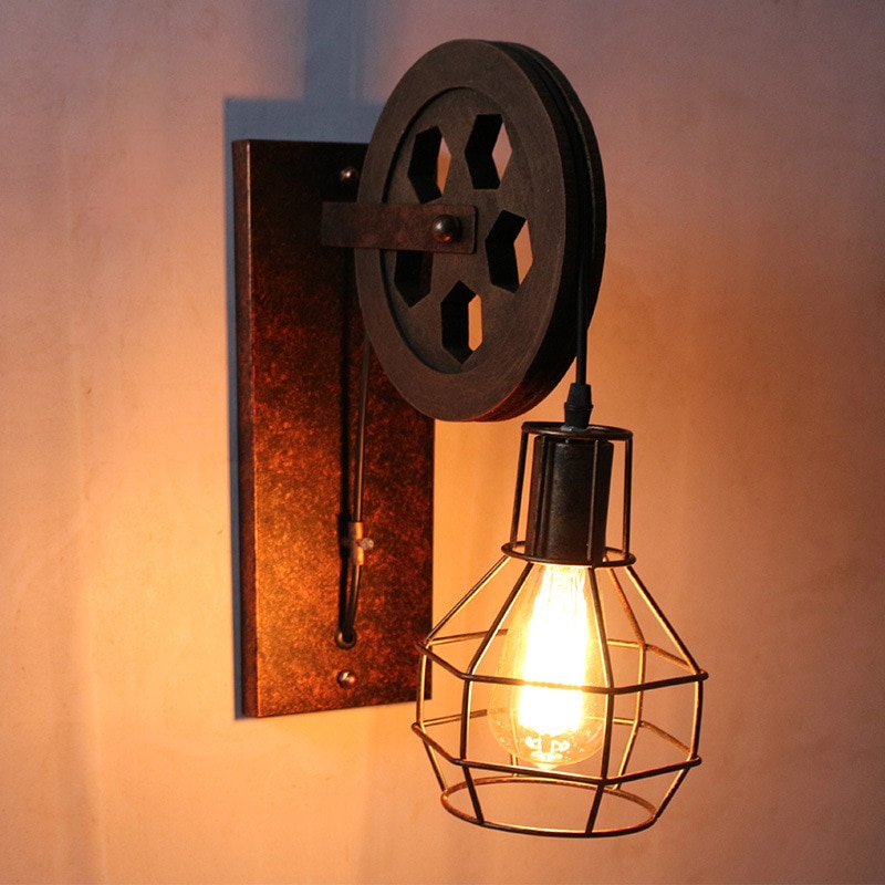Nordisk loft retro jernbur moderne lysarmatur amerikansk industri vintage lampe kjøkken hengende lamper