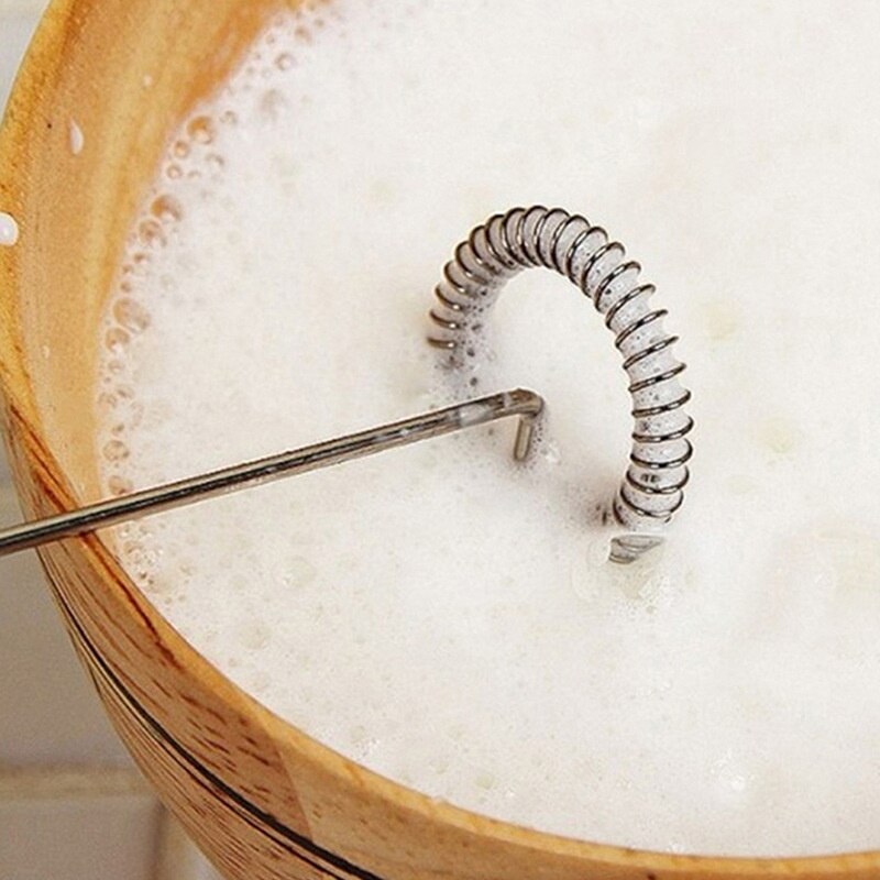 Mini elektrisk mjölkskumsvisp i rostfritt stål hushållsäggvisp fancy kaffebryggare mjölkmixer