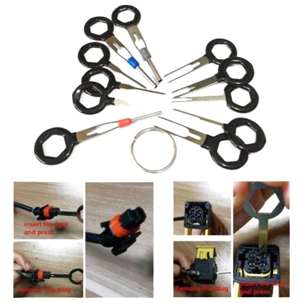 26Stck Auto Terminal Entfernung Bausatz Verdrahtung crimpen Stecker Stift Auszieher Abzieher Terminal Reparatur Werkzeug