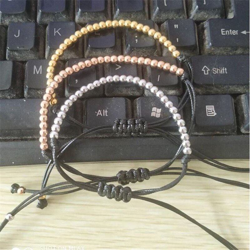 Pulsera de cuentas de acero inoxidable para hombre y mujer fj128