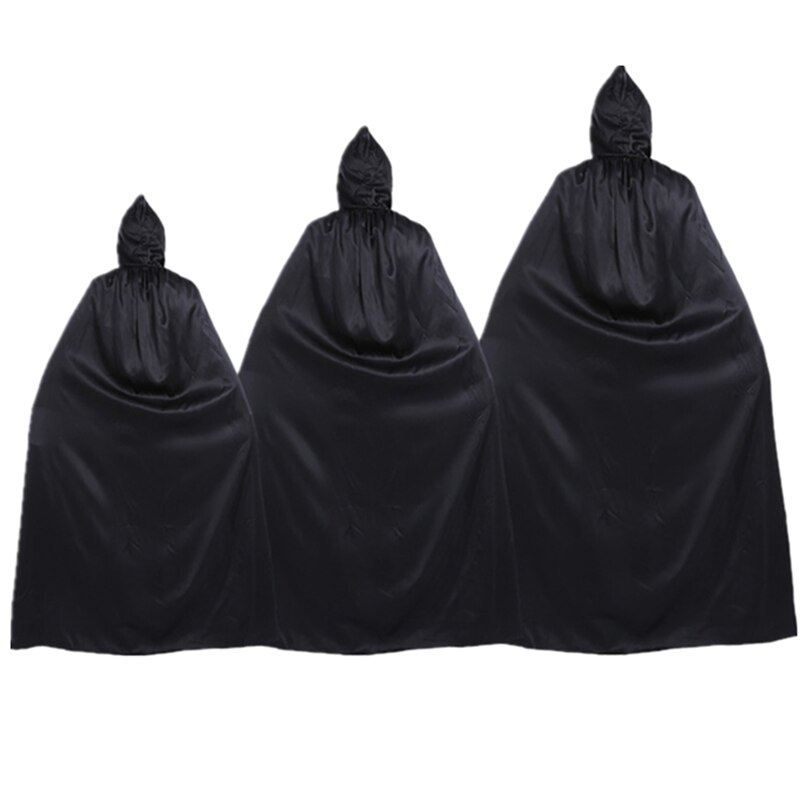 Halloween kostume reaper stor kappe sort reaper kappe djævel kappe sort lang kappe med hætte