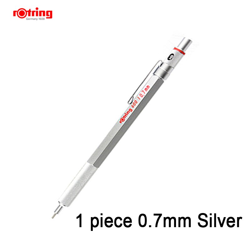 Rotring 600 0.5/0,7mm mechanische bleistift silber/schwarz Metall Halfter automatische bleistift 1 stück: 0.7mm Silber-