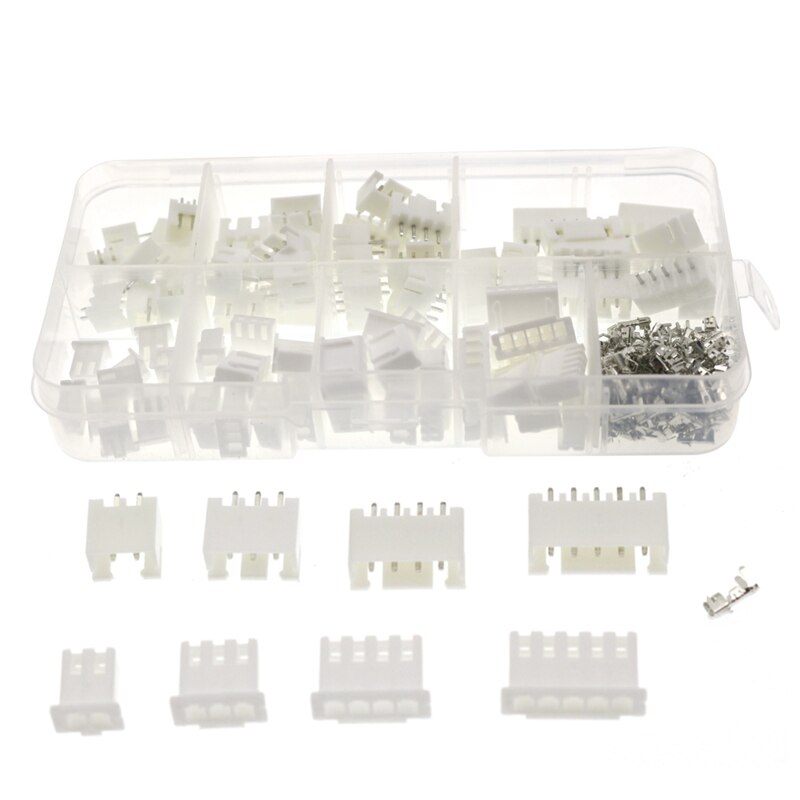 XH2.54 Jst Terminal Kit Wire Connector Adaptor 2P 3P 4P 5P 2.54mm 2.5mm Pin Header Housing Xh TJC3 230Pcs: Default Title