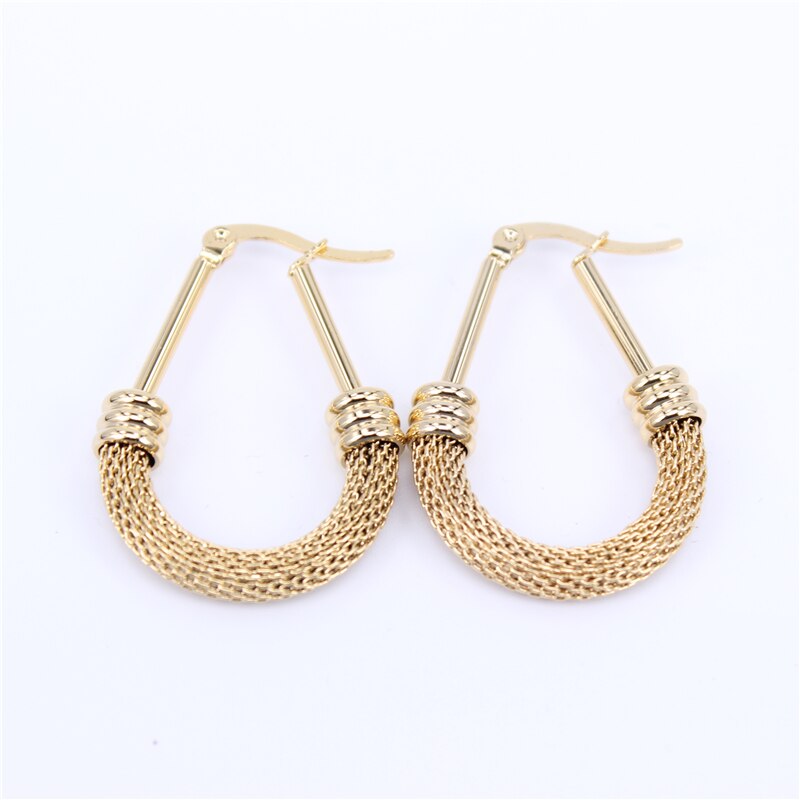 MGUB rond boucle d'oreille cerceau couleur or élément boucles d'oreilles de mariage pour les femmes LHEH13: Gold color 35mm