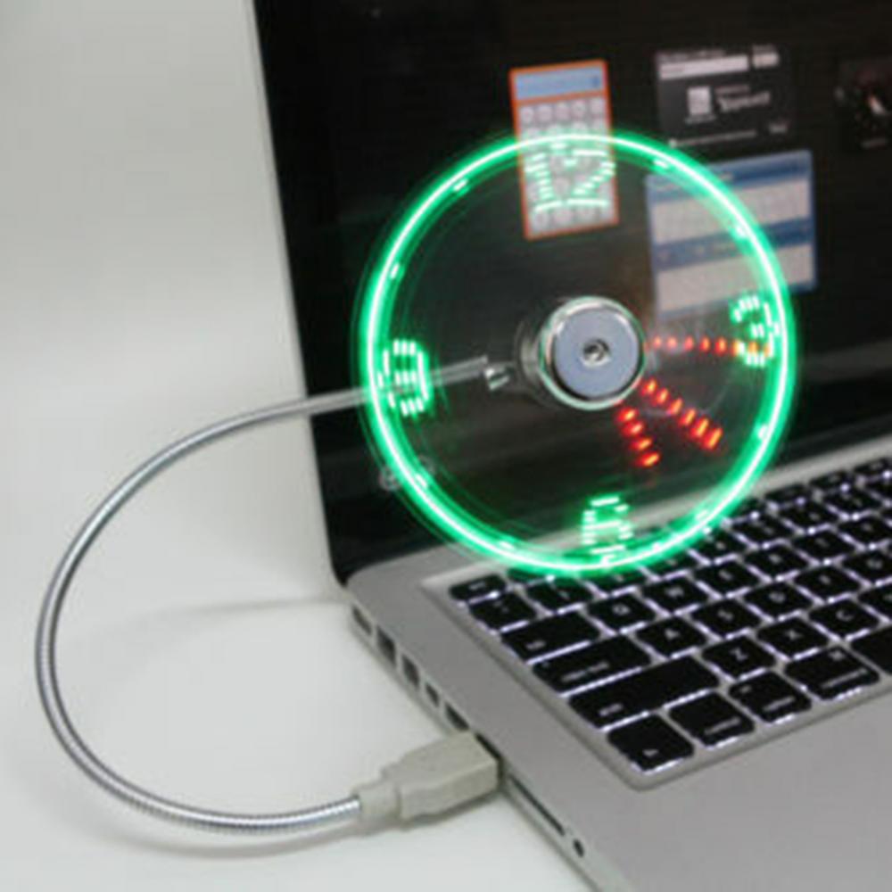 Kreative Mini Fan USB Powered LED Uhr Echtzeit Display Sommer Kühlung Neon Fan USB Gadgets
