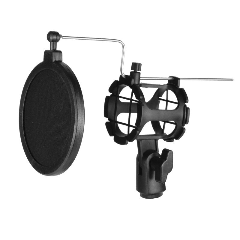 NB04 Bearable Handheld Condenser Microphone Shock Mount Clip Mic Holder Stand