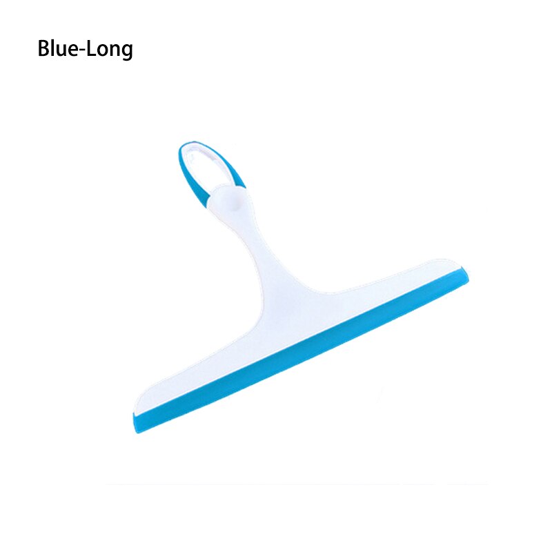 Cepillo limpiacristales para limpieza de ventanas, limpiador de escobilla de aire, raspador de lavado para el Hogar, baño, coche, herramienta de limpieza, accesorios de cocina: Blue-Long