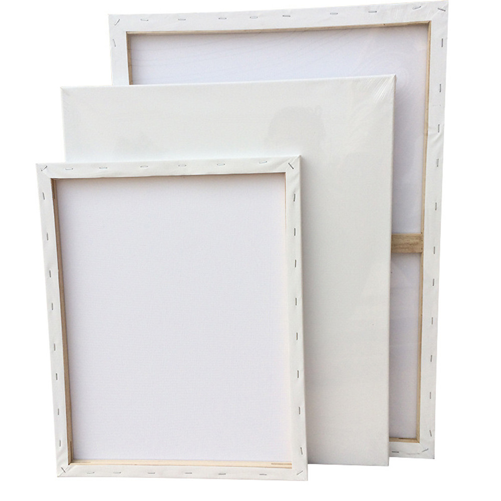 1 ud. Marco de madera de algodón pintura al óleo lienzo blanco en blanco Placa de pintura cuadrada Marco de tablero de madera manualidades DIY suministros de arte Escolar