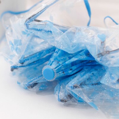 Nowy Arraive przezroczysty trzystopniowe wiśnia przezroczysty parasol kobiet parasole pcv kobiety deszcz japońnarty wiśniowe kwiaty parapluie: Niebieski