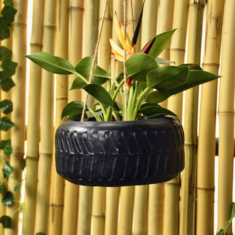 Hanging Small Tire Decoration Hanging Blue Succulent Flower Pot Balcony Garden Courtyard Large Diameter