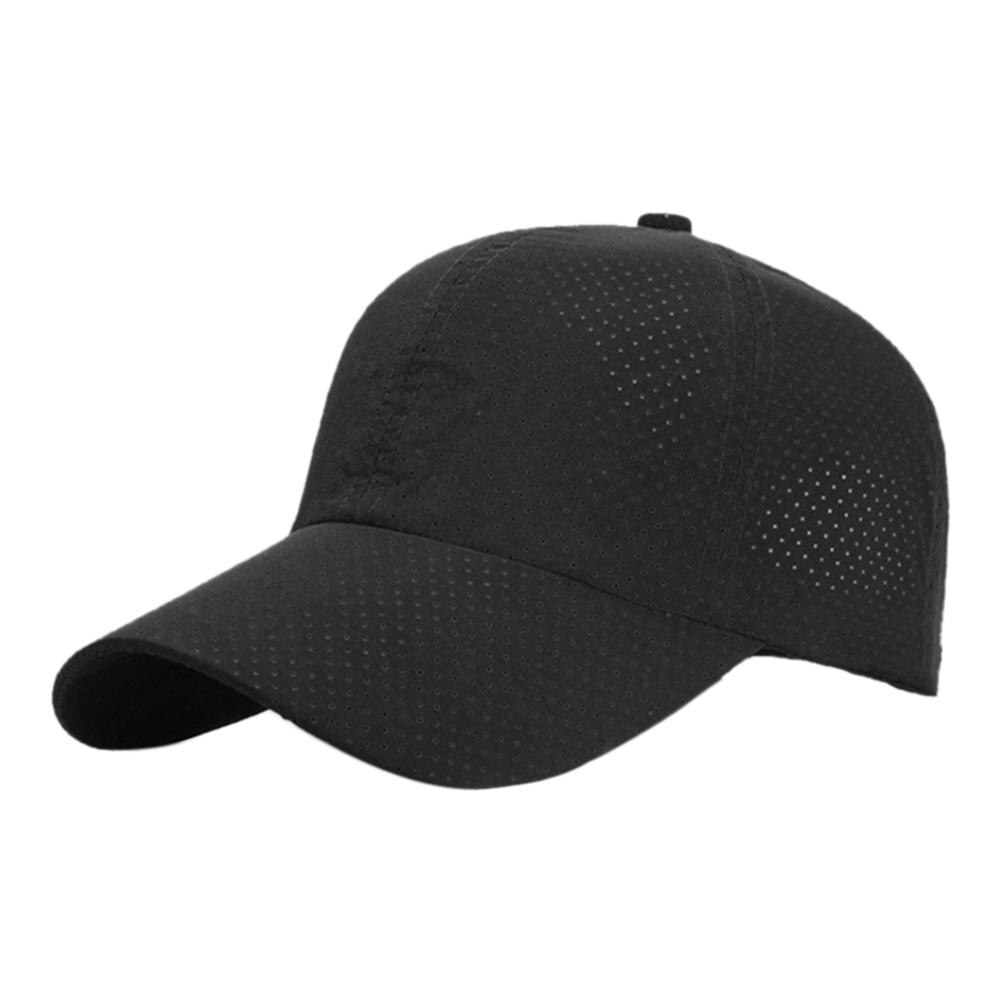 Zomer Unisex Sneldrogend Ademend Baseball Cap Hat Voor Golf Vissen Wandelen: Black