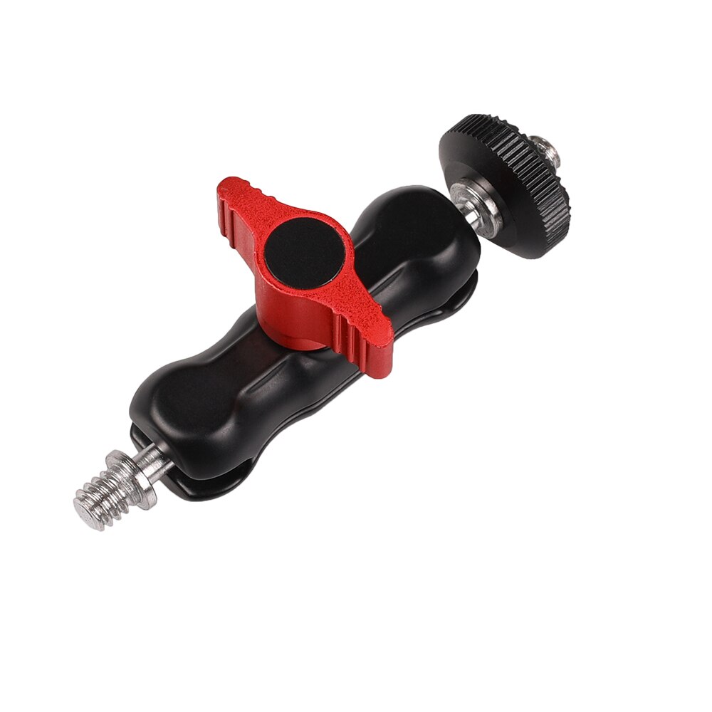 Doppelkugelgelenkarm mit blitzschuhhalterung (1/4 & #39 ;& #39 ; schrauben) für dslr-kamera, monitor, led-videoleuchte, kamerakäfig und rig