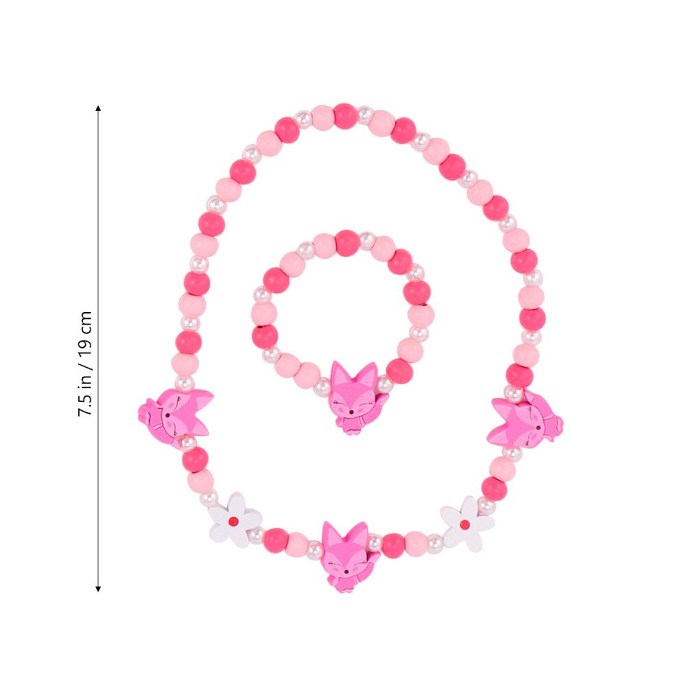 5 Sets Kids Cartoon Kralen Ketting Armband Set Schattige Sieraden Set Ketting En Armband Cadeau Voor Verjaardagsfeestje