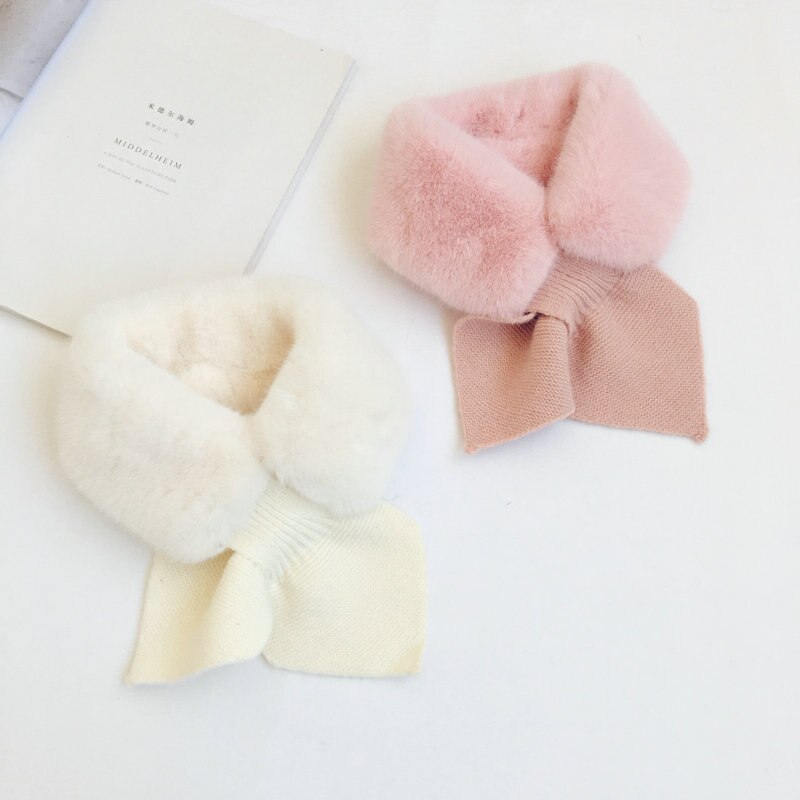 Soft Faux Fur Children Scarf Warm Winter Kids Scarfs for Girls Knitted Neck Warmer Kids Scarves Princess Collar 2-6Y