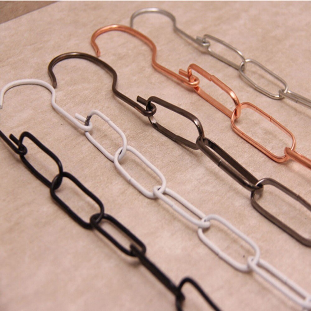 Cadena colgante de Metal para Ropa con gancho, ganchos para colgar Ropa, varios perchas, anillos de exhibición, Ropa Colgada