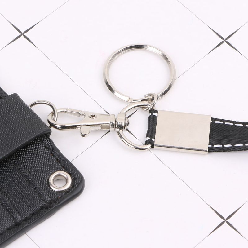 THINKTHENDO Office Work School ID Card Badge Holder with Keyring Rope Layards Neck Strap Bag Accessories 11x7.2cm