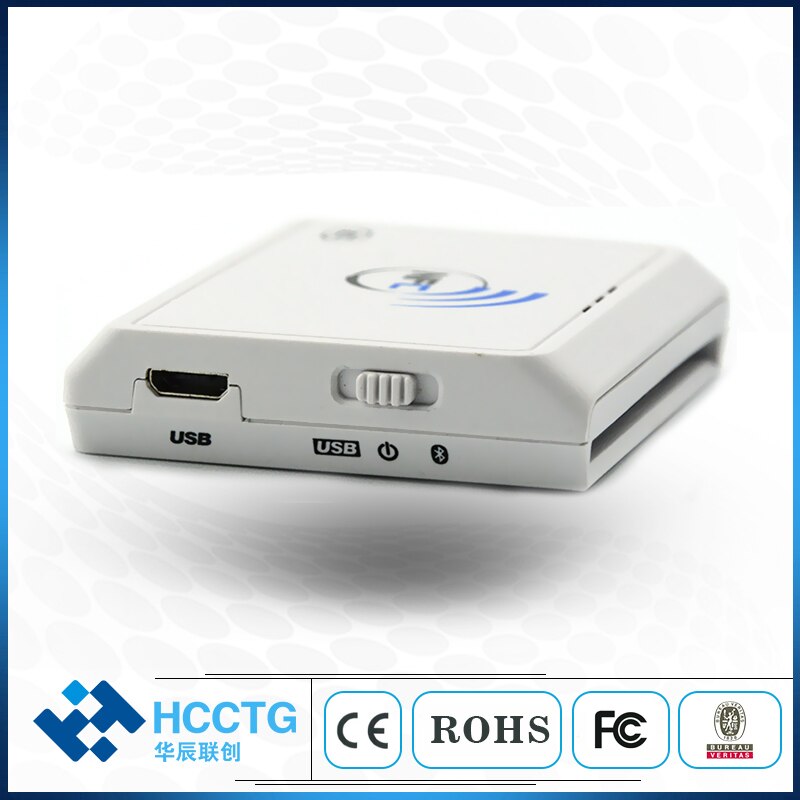 Lang rekkevidde trådløs ios android bluetooth rfid reader writer nfc kortleser 13.56 mhz acr 1311u-n2