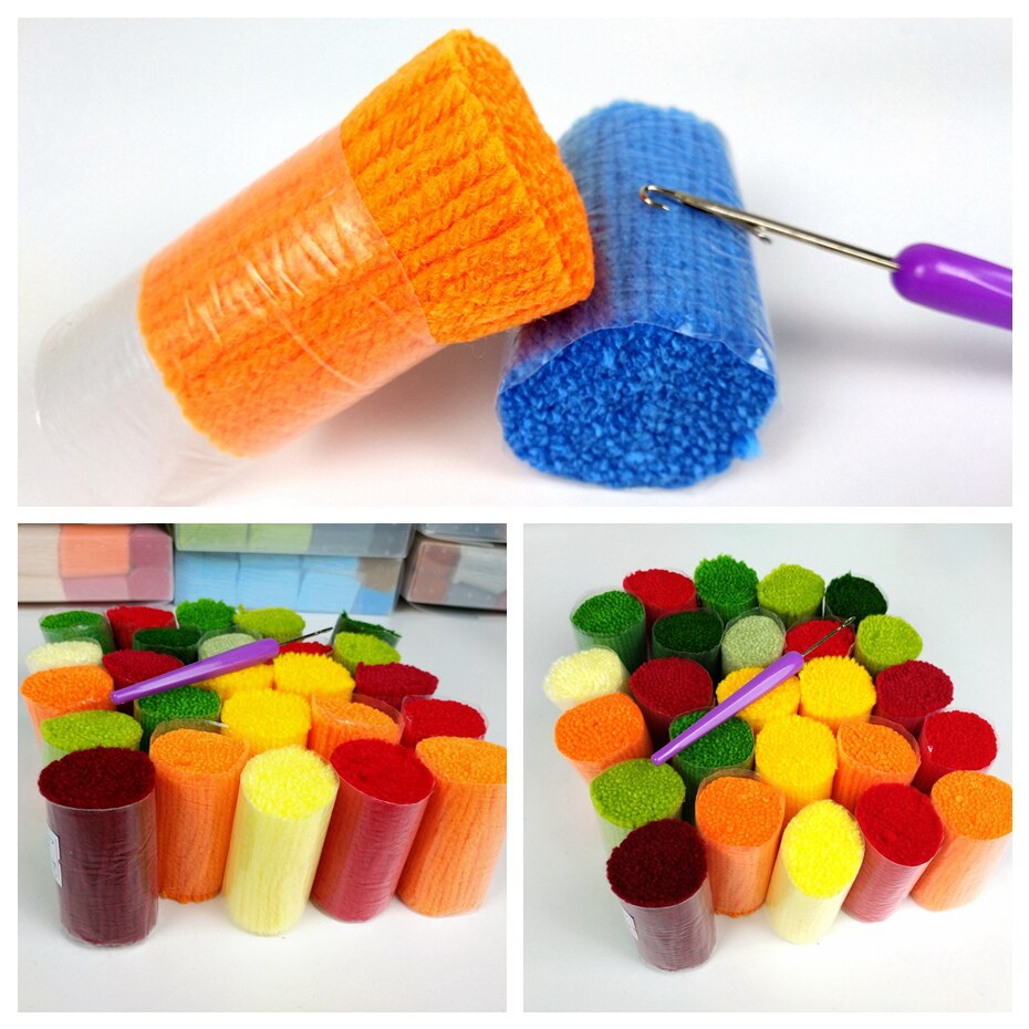 Klink Haak Tapijt Kits Rood Kussen Tapijt Cover Vloermat Rood Blad Naaien Handwerken Voor Volwassenen Kids