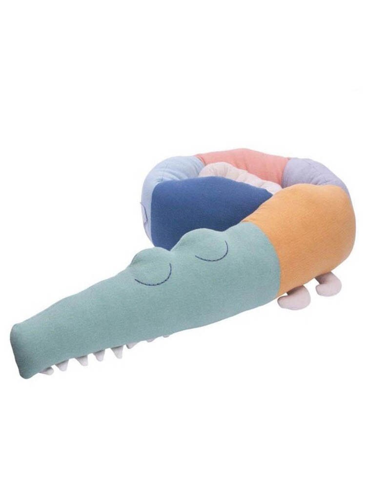 Ropa de cama para bebé recién nacido, cojín de riel de 185cm, almohada de cocodrilo, parachoques, cercado de cuna para niño pequeño, decoración de cama: color crocodile