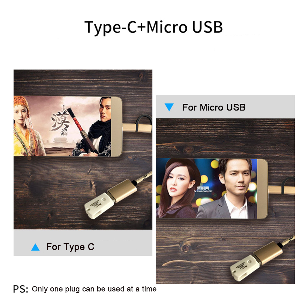 2-in-1 OTG Adapter Cable Suitable For Android TYPE-C Micro Usb 17CM For Xiaomi Huawei Letv Oppo Gampad Mouse