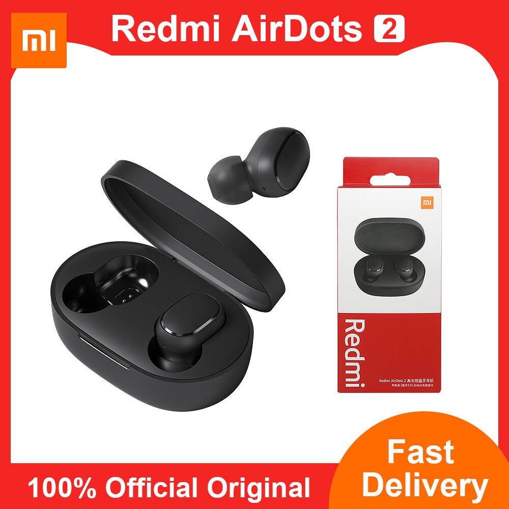 Xiaomi-auriculares inalámbricos Airdots 2 Redmi Airdots S TWS, cascos con Control de voz, Bluetooth 5,0, reducción de ruido y Control táctil