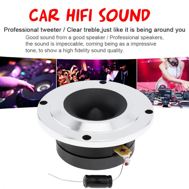 2pcs 4 Inch 150W 4OHM Aluminum Bullet Tweeter Speaker with Capacitor for Vehicle Auto Cars Stereo Modified