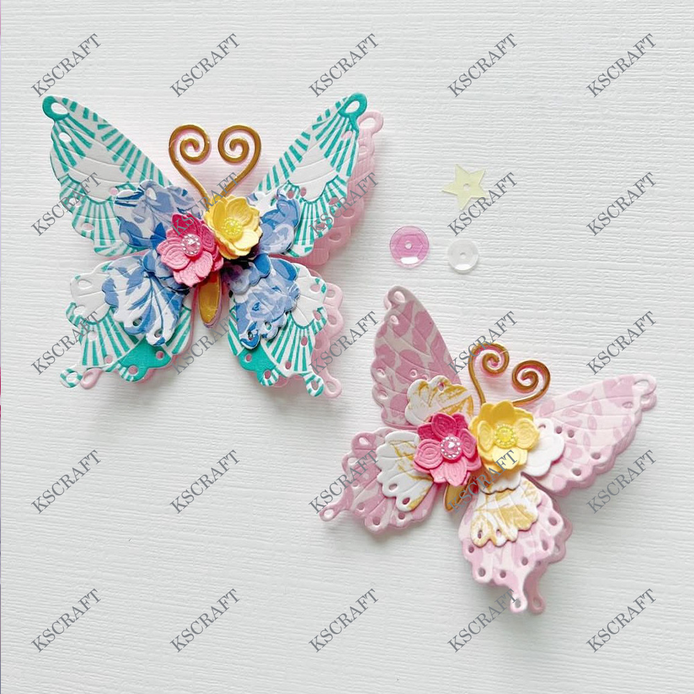 KSCRAFT gelaagde vlinder stansmessen stencils voor DIY scrapbooking decoratieve embossing DIY papieren kaarten