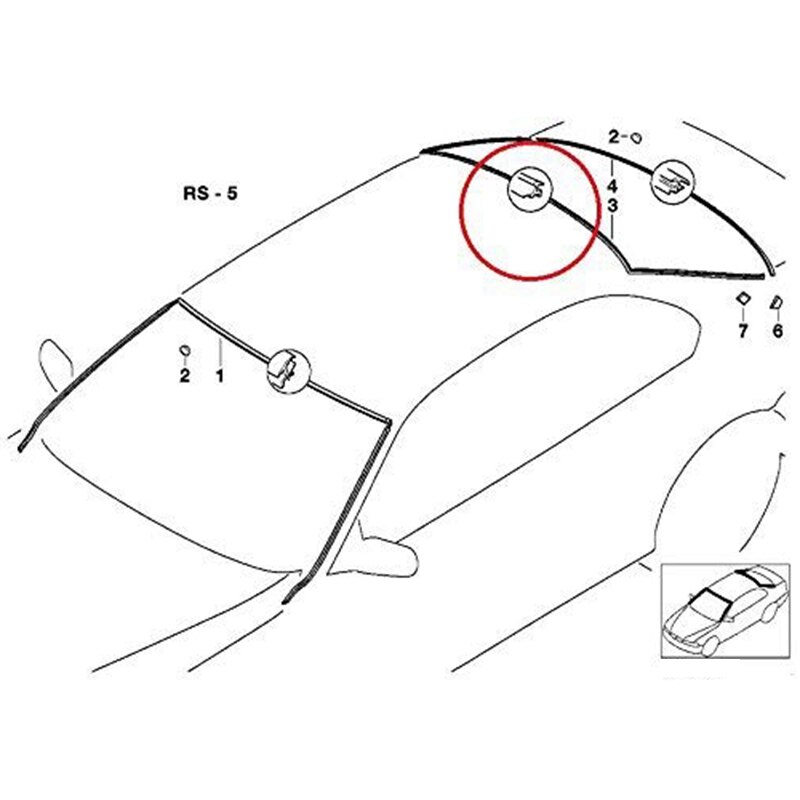 Windshield Upper Moulding Trim Seal 51318159785 for BMW E39 5-Series 525I 528I 530I 540I M5