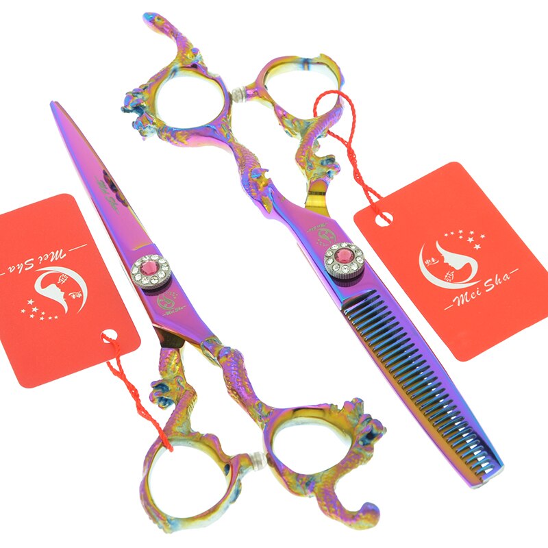 6.0" Dog Cutting Scissors Thinning Shears Dragon Handle Japanese Steel Dogs Grooming Scissors Barbers Tools A0096A