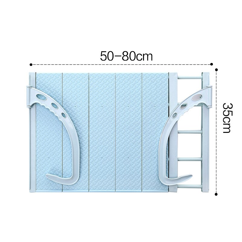 Multifunction Home Balcony Hanging Hanger Shelf Adjustable Foldable Clothes Shoes Drying Rack Holder Storage Organizer Shoe Rack: Blue-L