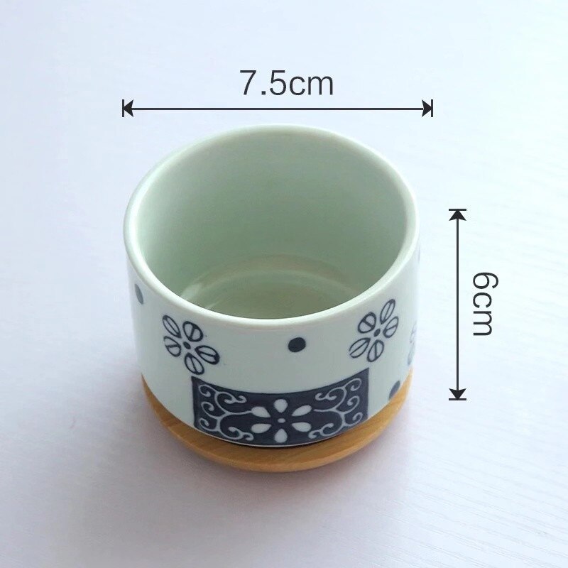 Ceramic Japanese Style Succulents Plants Container Office Bonsai Cactus Flower Pot Planter Home Garden Decor Ornaments: G
