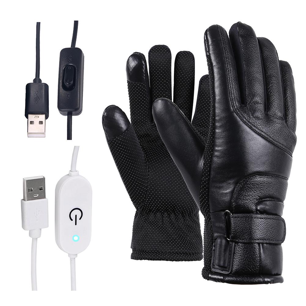 Winter Verwarmde Handschoenen USB Hand Warmer Elektrische Thermische Handschoenen Oplaadbare Batterij Verwarmde Handschoenen voor Fietsen Motorcycle Ski
