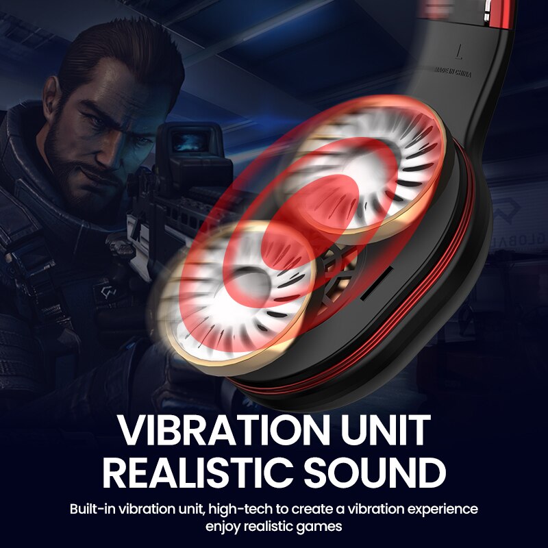 Picun P80S Bluetooth Wireless & Wired Oortelefoon Gaming Hifi Led Licht Sterke Bas Stereo Headset Met Microfoon Mobiele Games Hoofdtelefoon