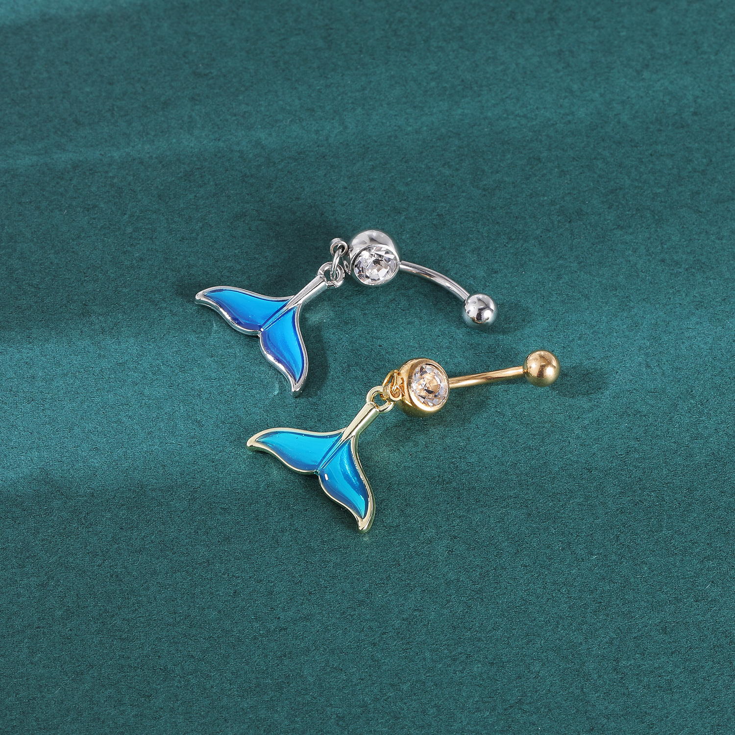 AOEDEJ, 14G, 1 pieza, anillo para Piercing en el ombligo de estrella de mar de cristal, joyería para Piercing corporal con perlas, anillo para el ombligo de concha para mujer de verano