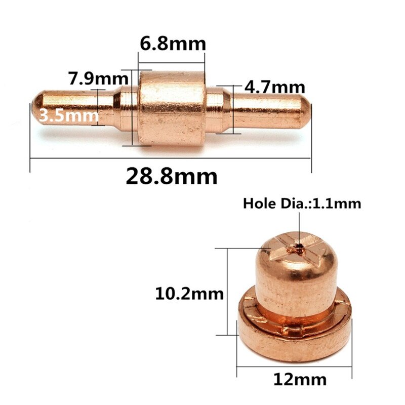 80Pcs Plasma Cutter Torch Electrode Accessory Tips For LG-40 PT-31 CUT40 CUT50 Kit Plasma Cutter Electrodes