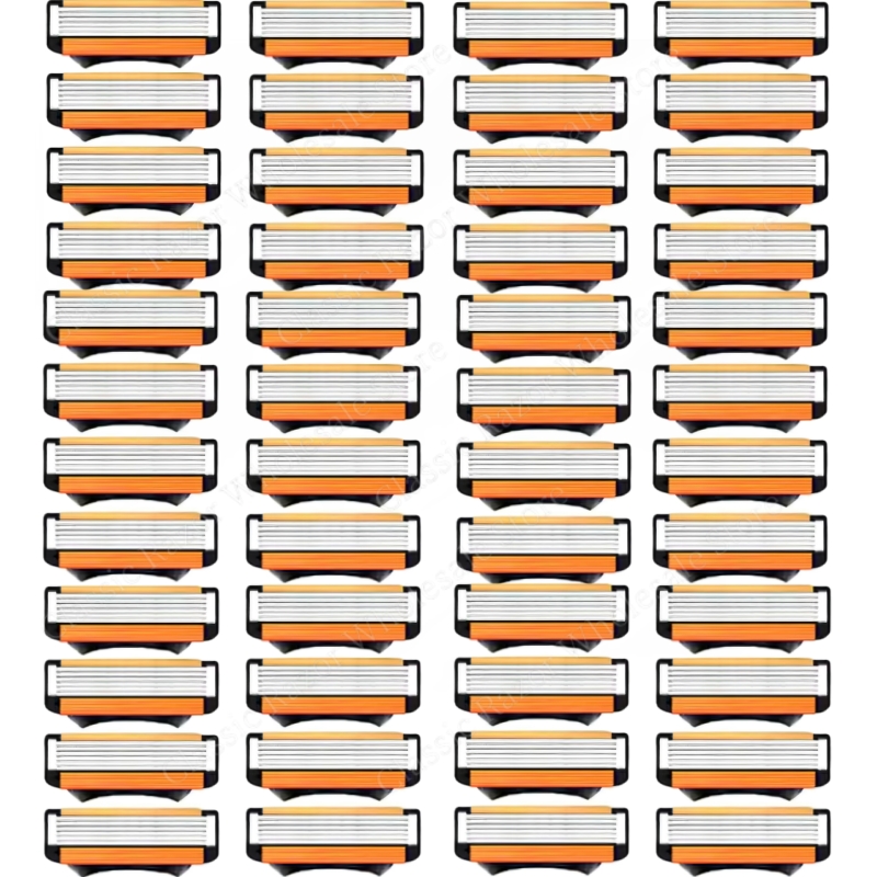 Cuchillas de afeitar manuales reutilizables de 5 capas, cuchillas de repuesto para afeitadoras de hombres, maquinilla de afeitar de seguridad, protección de la piel