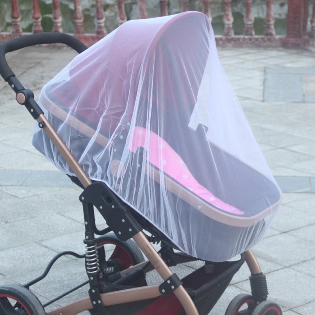 Nourrissons bébé poussette poussette moustique insecte Isolation Net sûr maille Buggy Net poussette couverture complète blanc filet 150cm